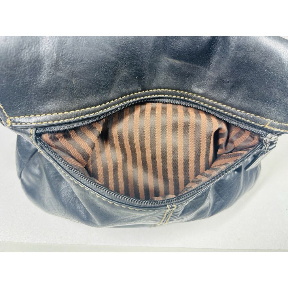 Jack Georges VTG Voyager Crossbody Bag Black Messenger Leather Distressed - Picture 10 of 16
